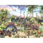 A4 "Dinosaurs in the Forest" 48 Piece Wooden Puzzle